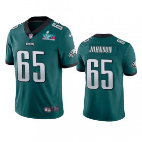 Maillot Homme Philadelphia Eagles Lane Johnson 65 Super Bowl LVII Vert Vapor Limited